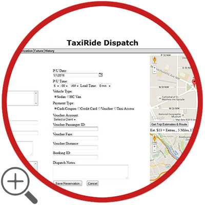 taxi dispatching system on fleet management software